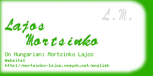 lajos mortsinko business card